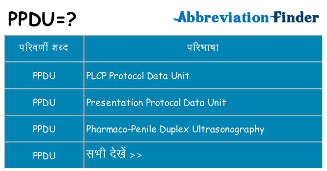 ppdu का क्या अर्थ है