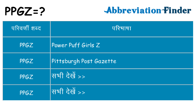 ppgz का क्या अर्थ है