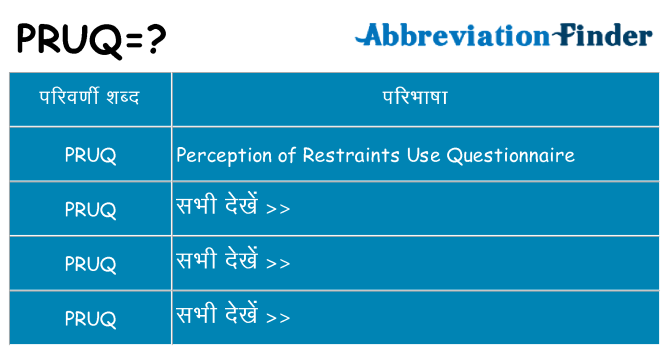 pruq का क्या अर्थ है