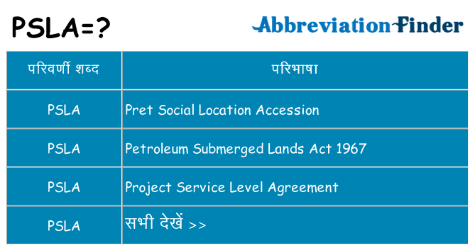 psla का क्या अर्थ है