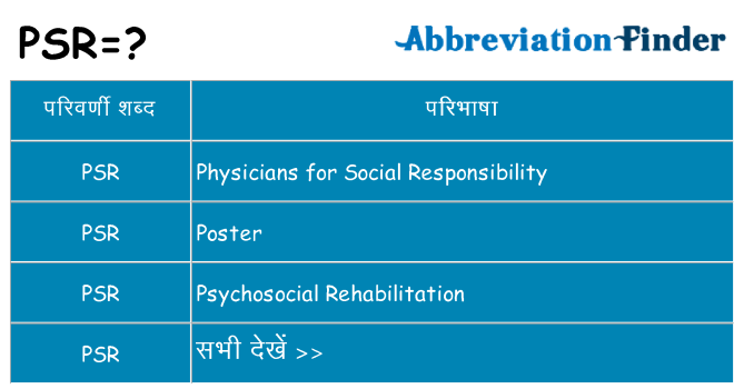 psr का क्या अर्थ है