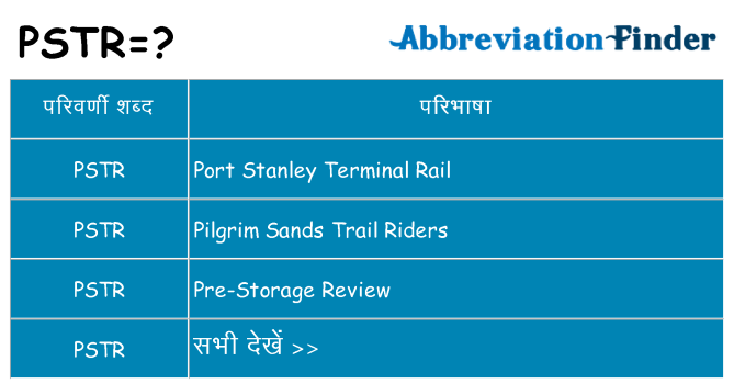 pstr का क्या अर्थ है