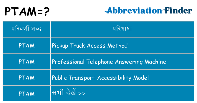 ptam का क्या अर्थ है