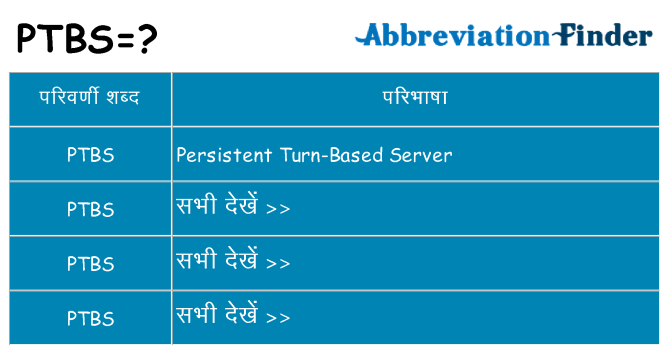 ptbs का क्या अर्थ है
