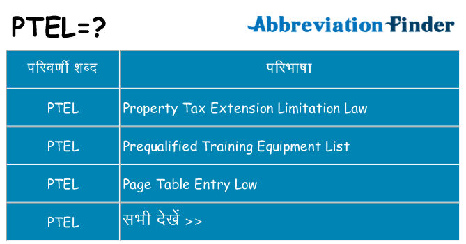ptel का क्या अर्थ है