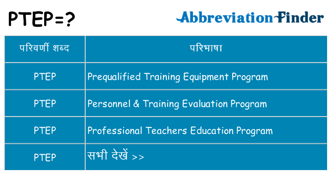 ptep का क्या अर्थ है
