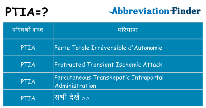 ptia का क्या अर्थ है
