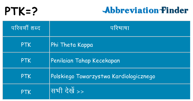ptk का क्या अर्थ है