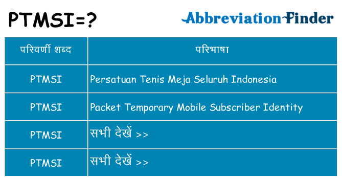 ptmsi का क्या अर्थ है