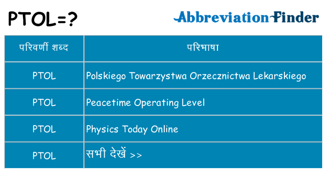 ptol का क्या अर्थ है