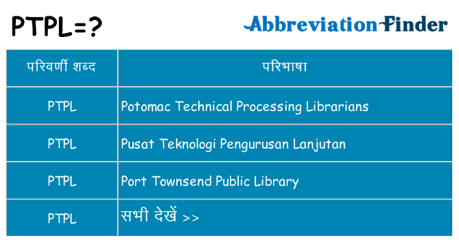 ptpl का क्या अर्थ है