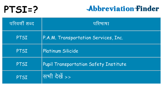 ptsi का क्या अर्थ है
