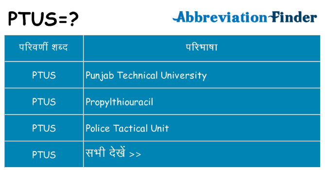ptus का क्या अर्थ है