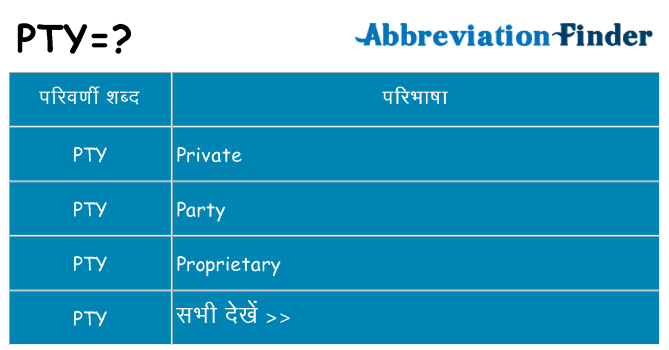 pty का क्या अर्थ है