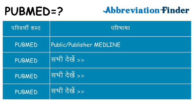 pubmed का क्या अर्थ है