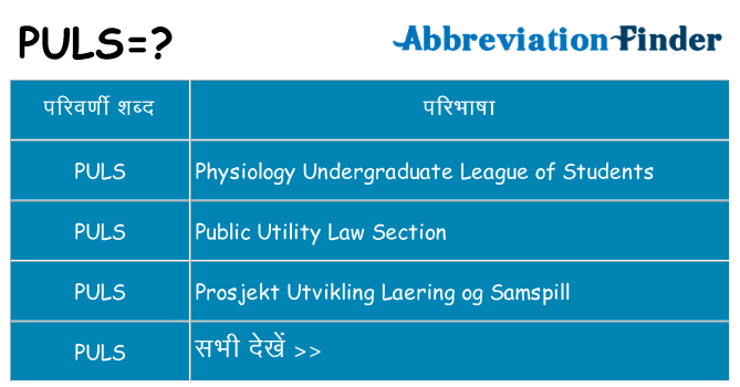 puls का क्या अर्थ है