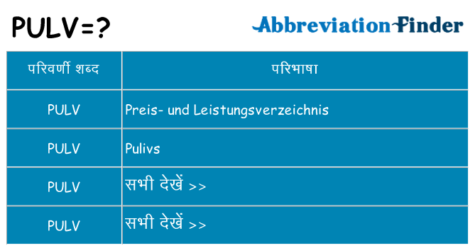 pulv का क्या अर्थ है