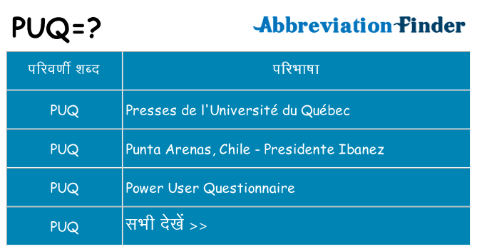 puq का क्या अर्थ है