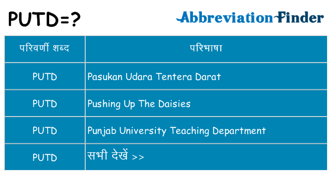 putd का क्या अर्थ है
