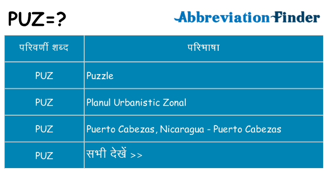 puz का क्या अर्थ है