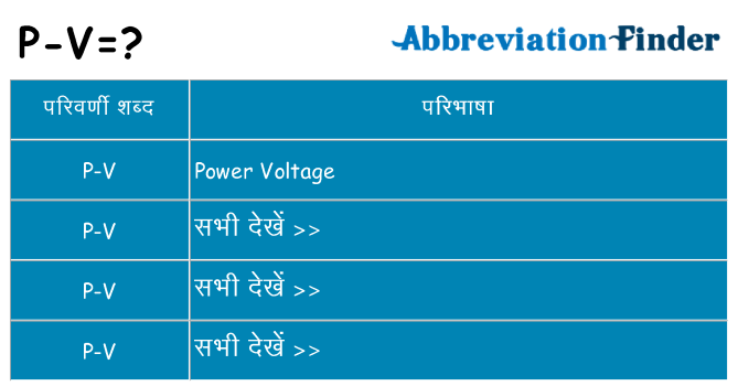 p-v का क्या अर्थ है