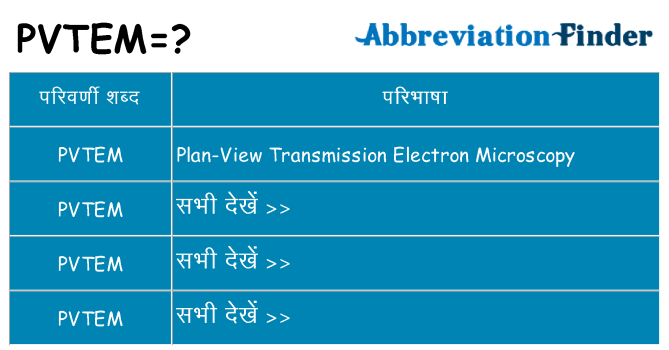 pvtem का क्या अर्थ है