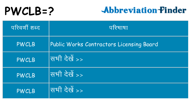 pwclb का क्या अर्थ है