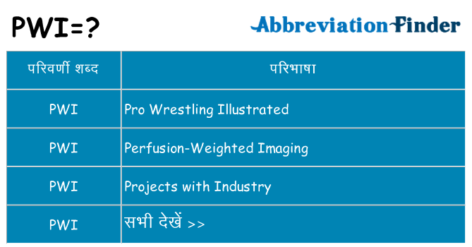 pwi का क्या अर्थ है