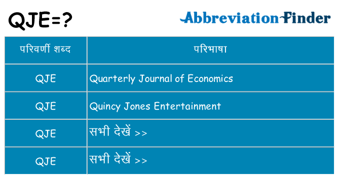 qje का क्या अर्थ है