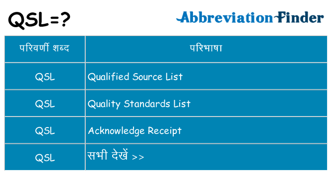 qsl का क्या अर्थ है