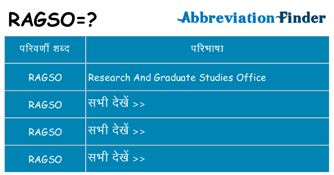 ragso का क्या अर्थ है