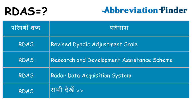 rdas का क्या अर्थ है