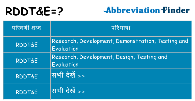 rddte का क्या अर्थ है