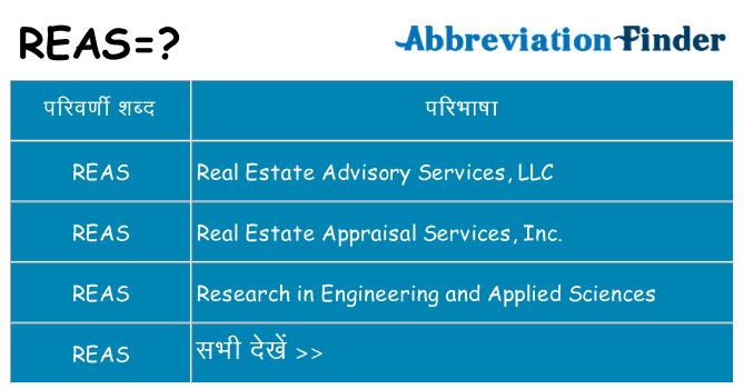 reas का क्या अर्थ है