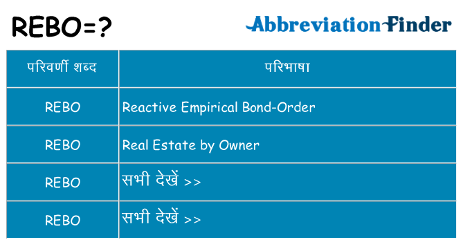 rebo का क्या अर्थ है