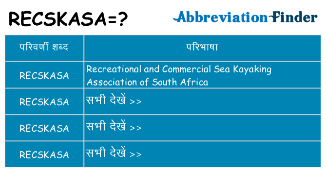 recskasa का क्या अर्थ है