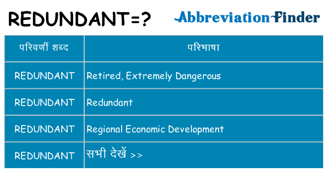 redundant का क्या अर्थ है