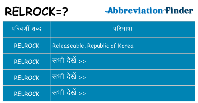relrock का क्या अर्थ है