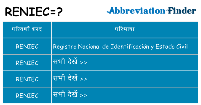 reniec का क्या अर्थ है