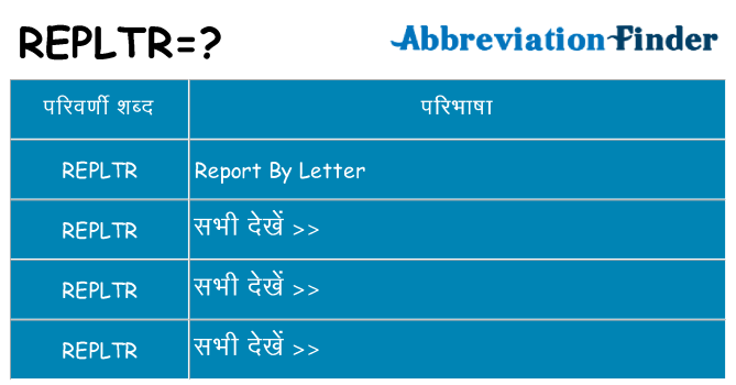 repltr का क्या अर्थ है