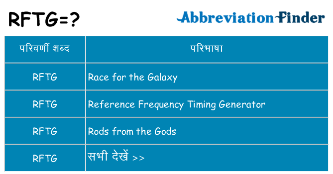 rftg का क्या अर्थ है