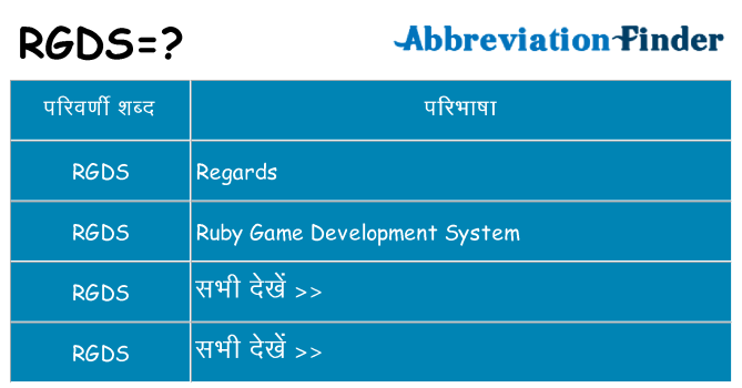 rgds का क्या अर्थ है