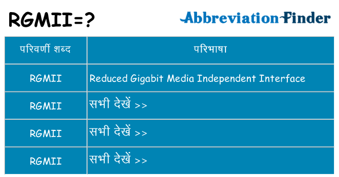 rgmii का क्या अर्थ है