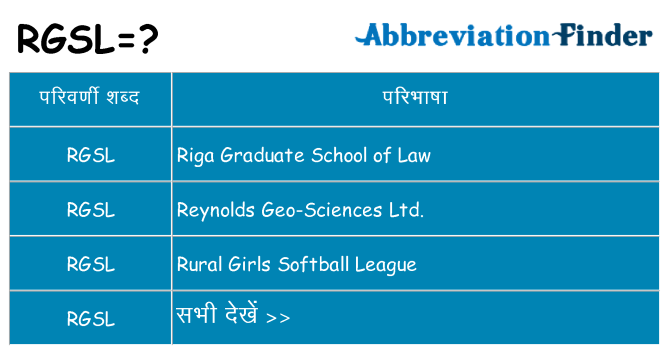 rgsl का क्या अर्थ है