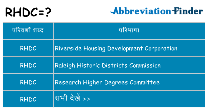 rhdc का क्या अर्थ है
