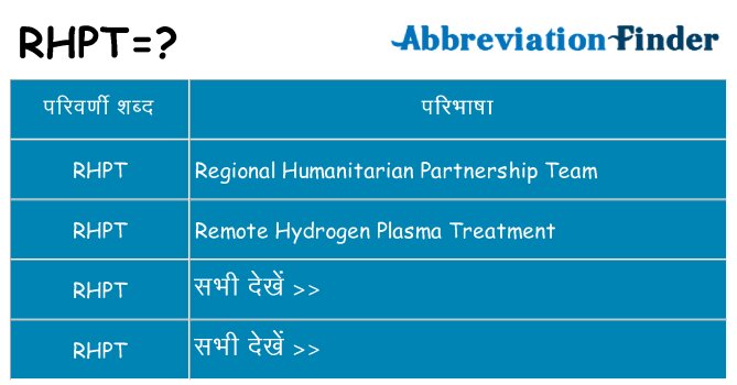 rhpt का क्या अर्थ है