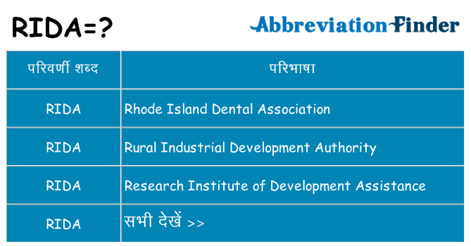 rida का क्या अर्थ है