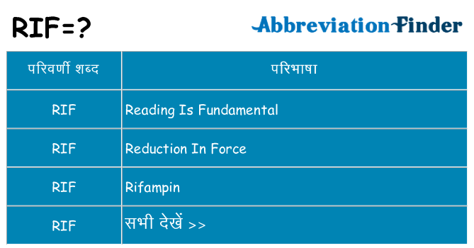 rif का क्या अर्थ है