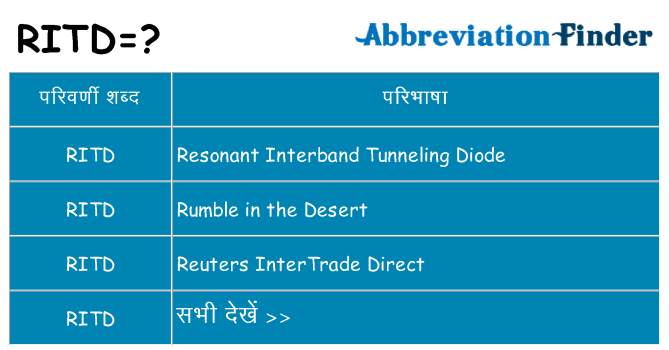 ritd का क्या अर्थ है