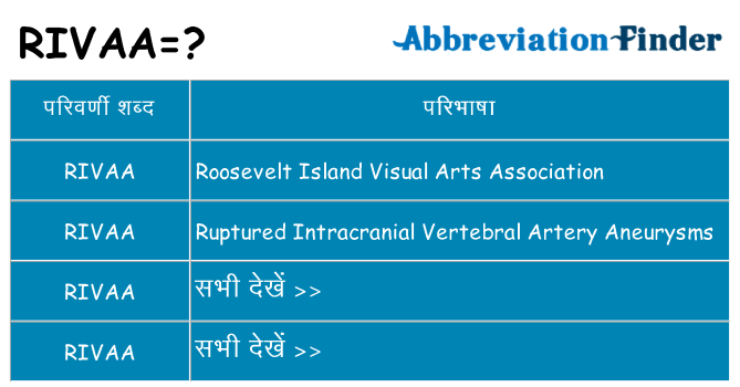 rivaa का क्या अर्थ है